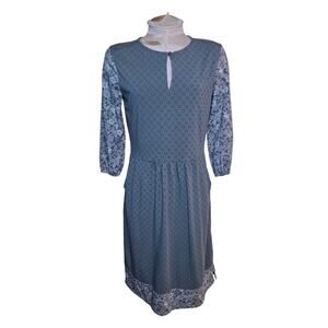 Lands End Dress 3/4 Sleeve Geometric Pattern Size‎ S